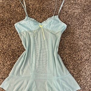 Victoria's Secret Light Blue Lace Chemise